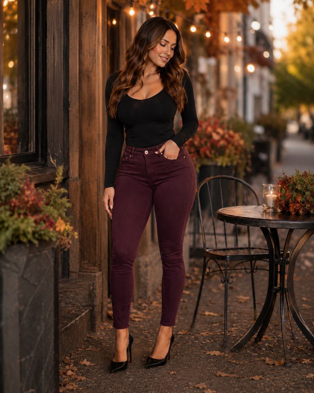 Paris Blues Lift & Love Jeans 7/28 Burgundy Mid Rise Skinny Ankle NWT